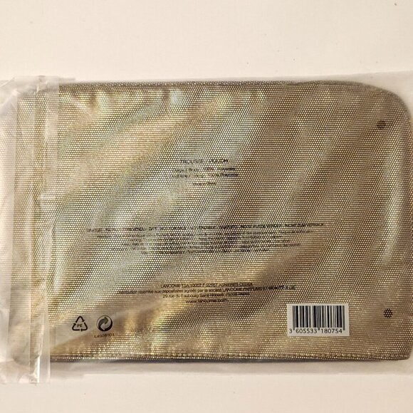 SHIMMERY LANCOME Paris Gold Travel Pouch Make Up Pouch Full Zip BNIP - Picture 5 of 8